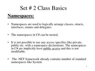 Set # 2 Class Basics