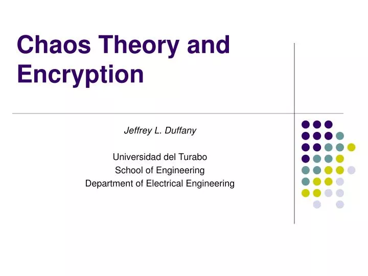 chaos theory and encryption