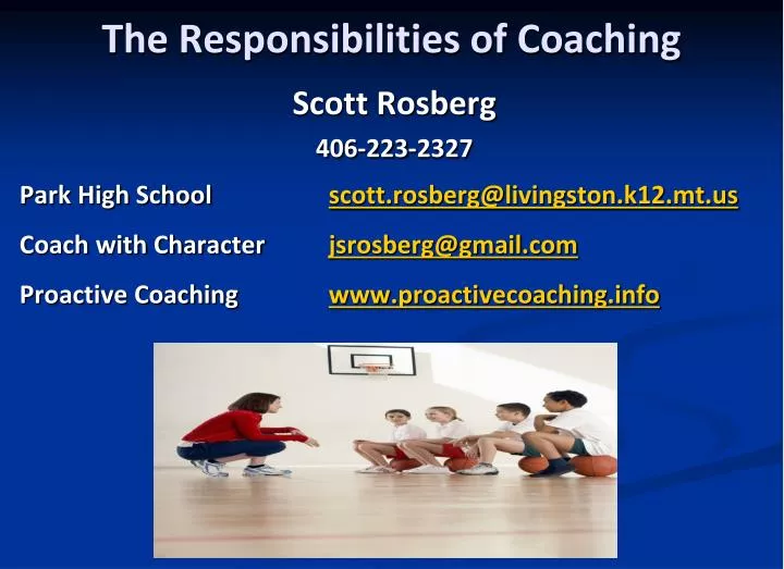 the responsibilities of coaching