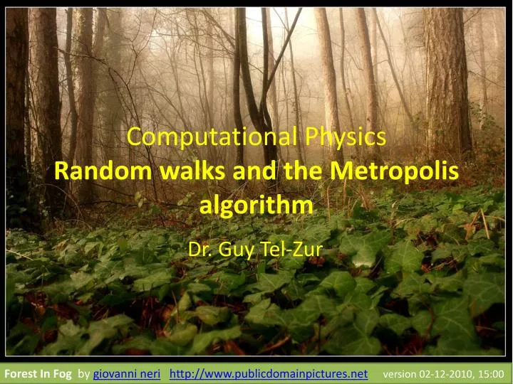 computational physics random walks and the metropolis algorithm