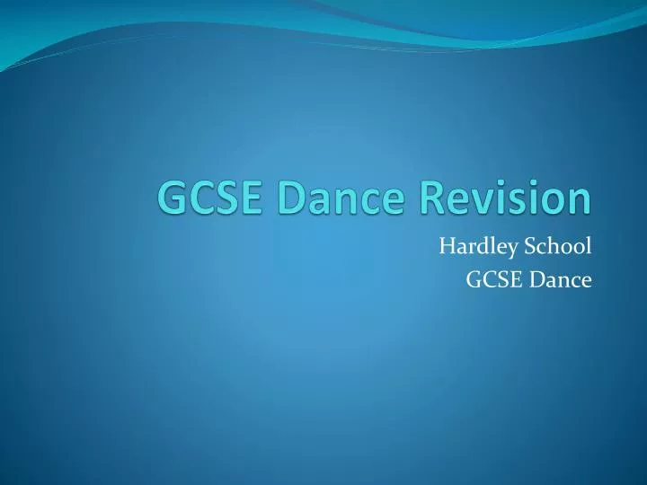 gcse dance revision