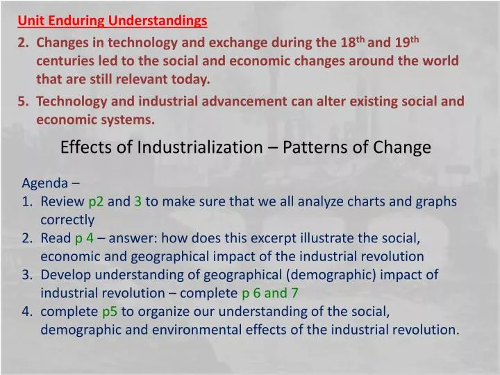 effects of industrialization patterns of change