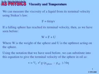 Viscosity and Temperature