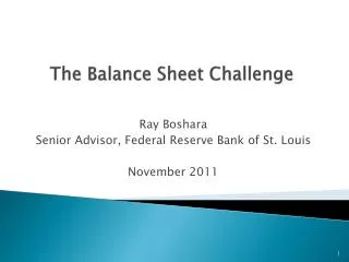 The Balance Sheet Challenge