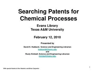 Searching Patents for Chemical Processes