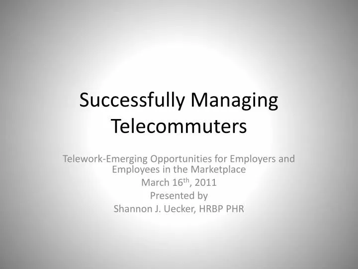 successfully managing telecommuters