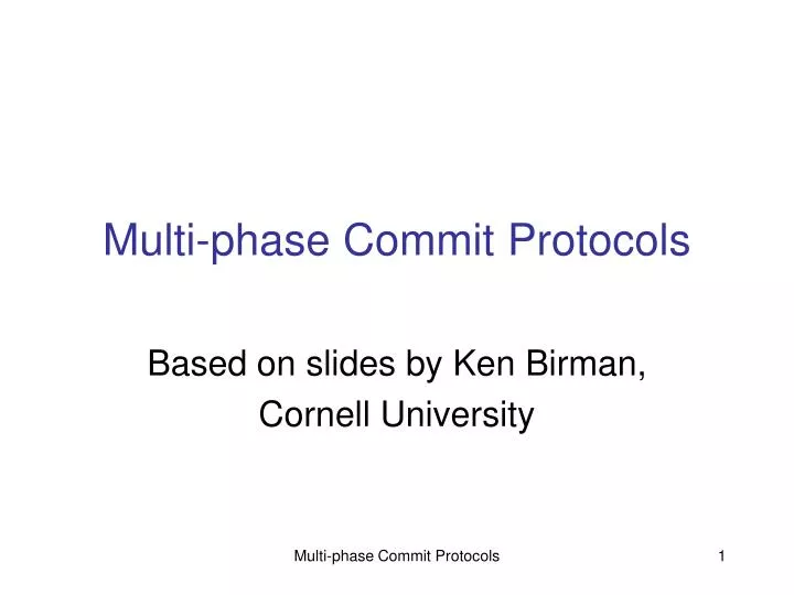 multi phase commit protocols