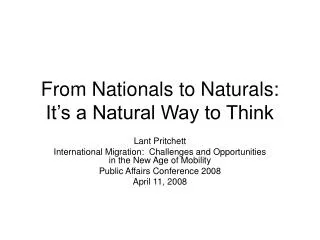 From Nationals to Naturals: It’s a Natural Way to Think