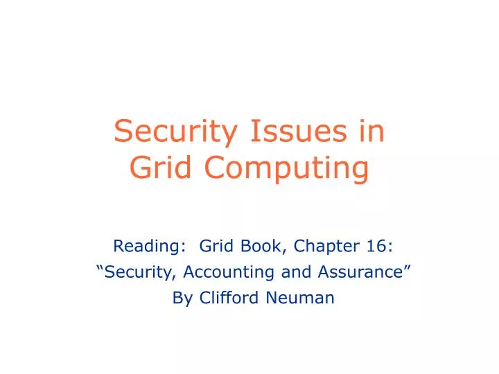 security issues in grid computing