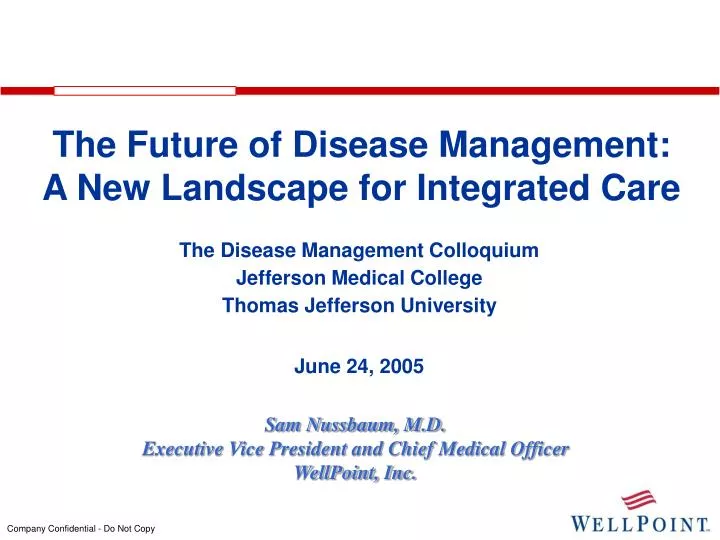the future of disease management a new landscape for integrated care