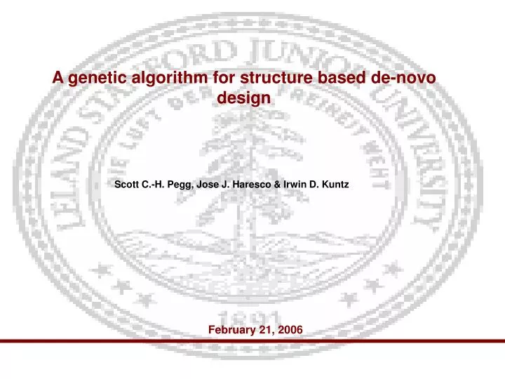 a genetic algorithm for structure based de novo design