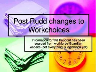 Post Rudd changes to Workchoices