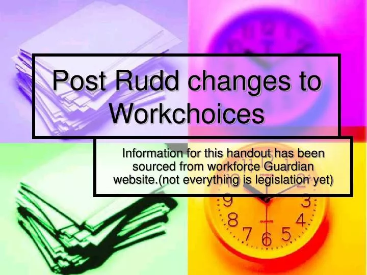 post rudd changes to workchoices