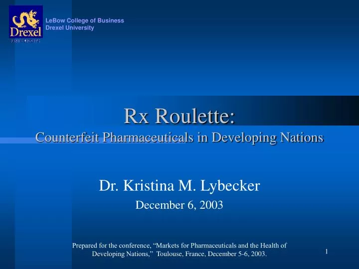 rx roulette counterfeit pharmaceuticals in developing nations
