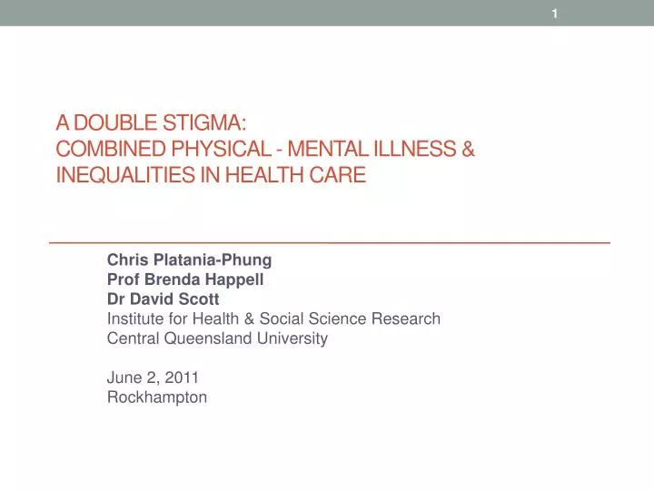 a double stigma combined physical mental illness inequalities in health care