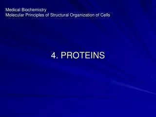 Medical Biochemistry Molecular Principles of Structural Organization of Cells