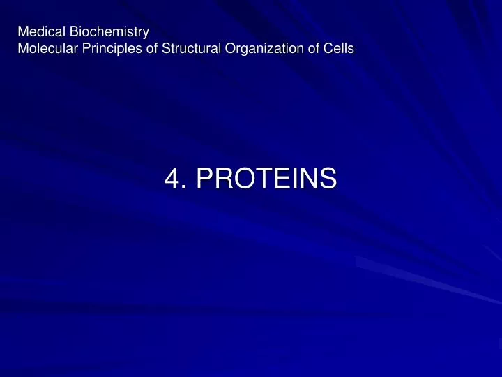 medical biochemistry molecular principles of structural organization of cells