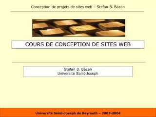 COURS DE CONCEPTION DE SITES WEB