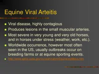 Equine Viral Arteitis