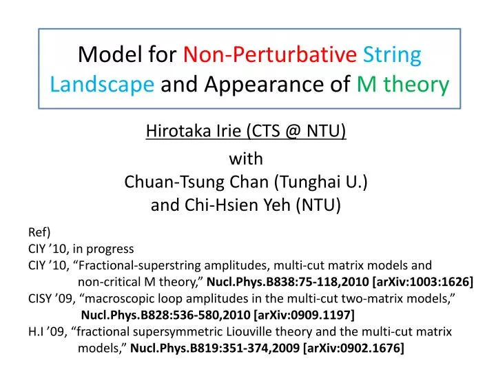model for non perturbative string landscape and appearance of m theory