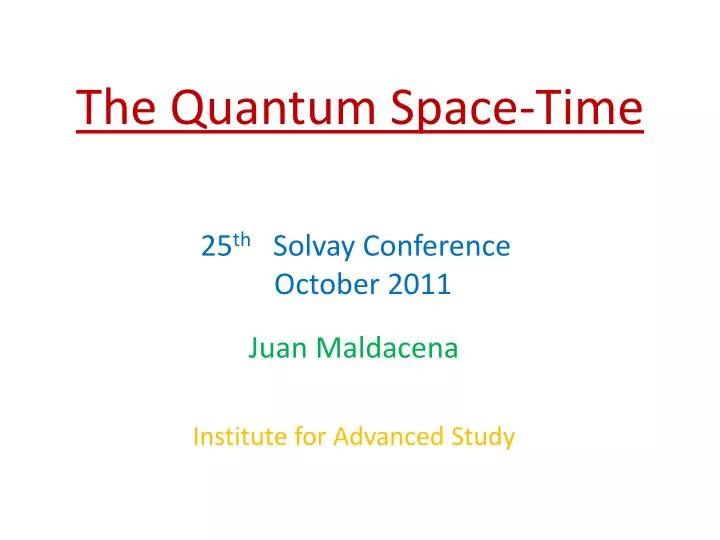 the quantum space time