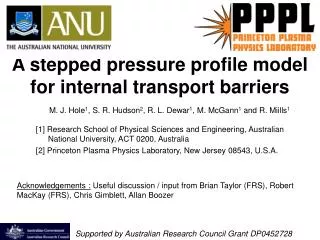 A stepped pressure profile model for internal transport barriers