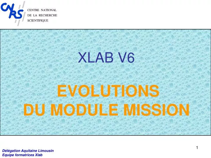 xlab v6 evolutions du module mission