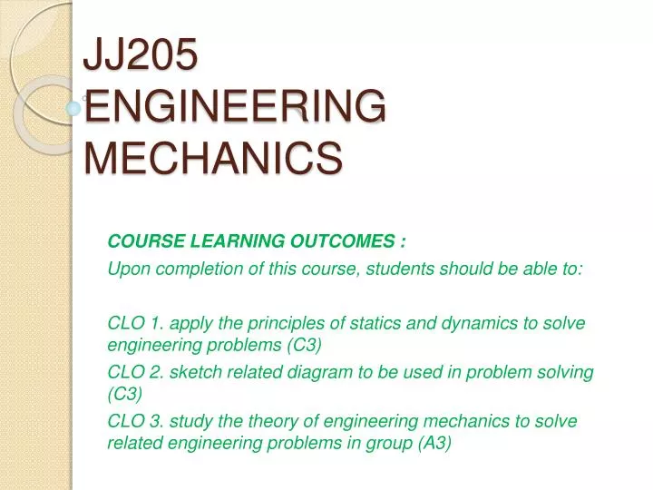 jj205 engineering mechanics