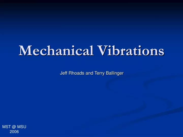 mechanical vibrations