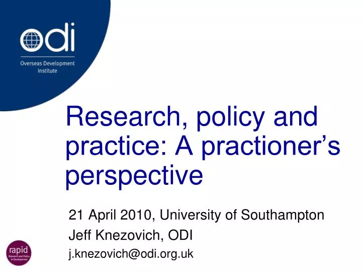 research policy and practice a practioner s perspective