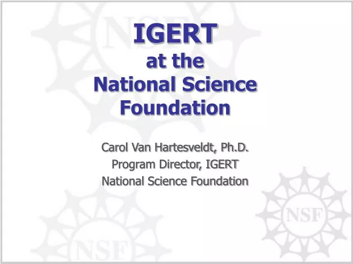 igert at the national science foundation