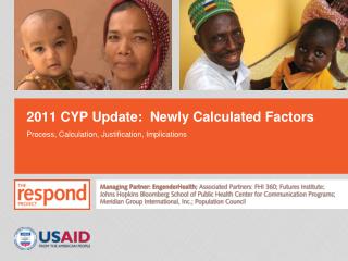 2011 CYP Update: Newly Calculated Factors