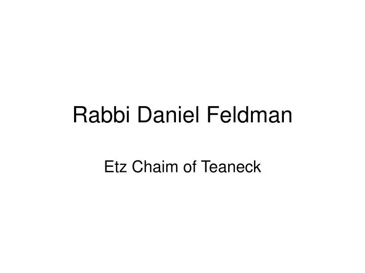 rabbi daniel feldman