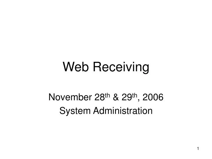 web receiving