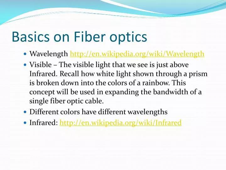 basics on fiber optics