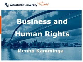 Business and Human Rights Menno Kamminga