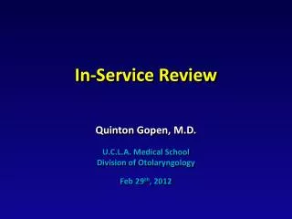 In-Service Review