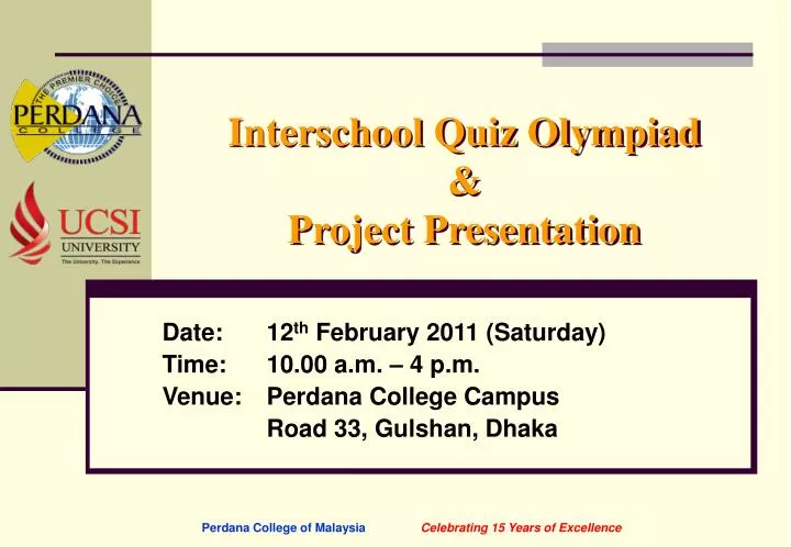 interschool quiz olympiad project presentation