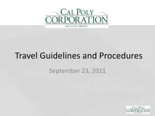 Travel Guidelines and Procedures