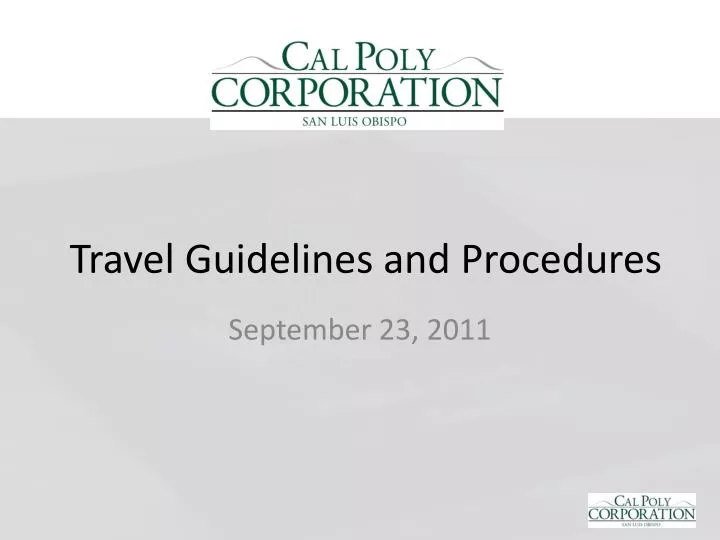 travel guidelines and procedures