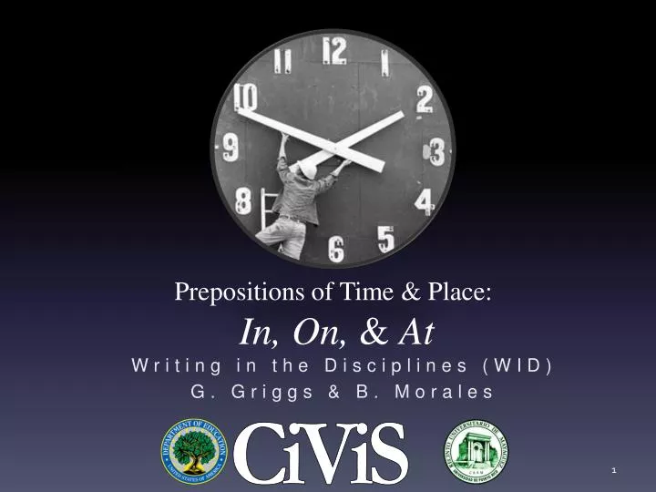 prepositions of time place in on at