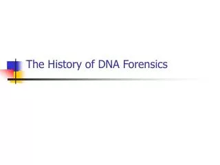 The History of DNA Forensics