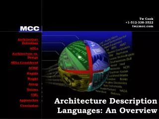Architecture Description Languages: An Overview