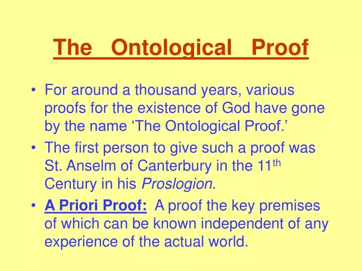 the ontological proof