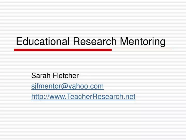educational research mentoring