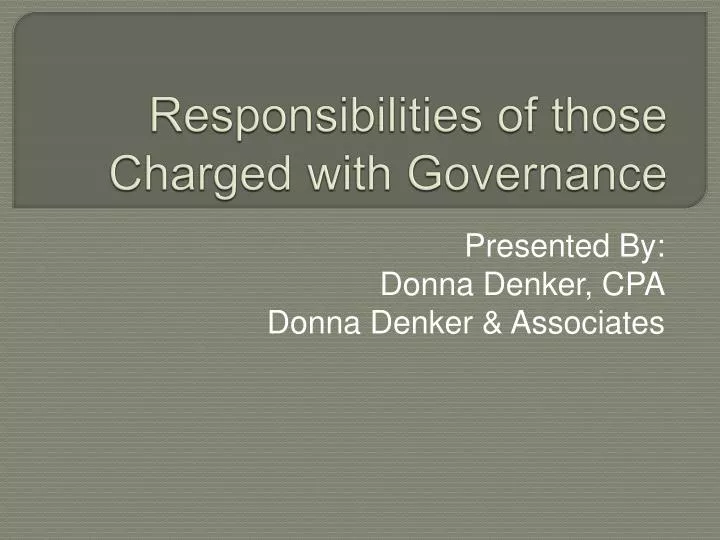 responsibilities of those charged with governance