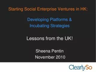 Starting Social Enterprise Ventures in HK: