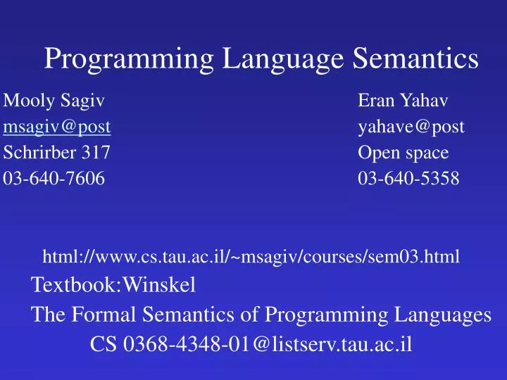 programming language semantics