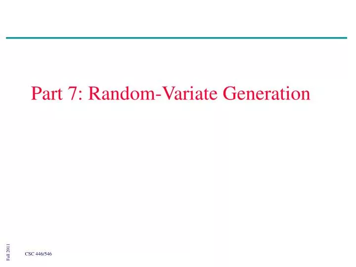 part 7 random variate generation