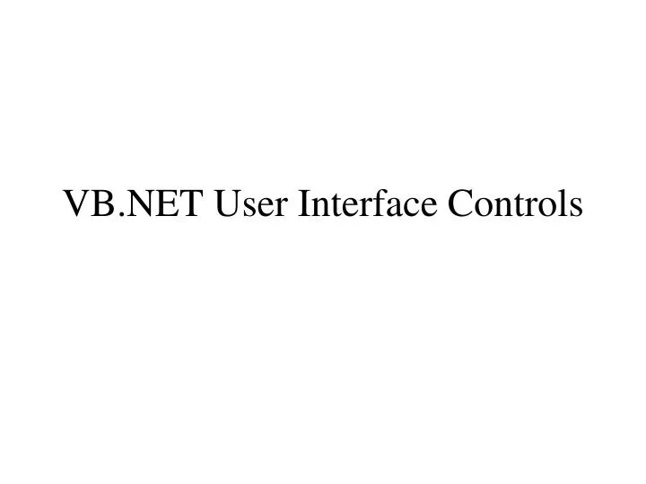 vb net user interface controls